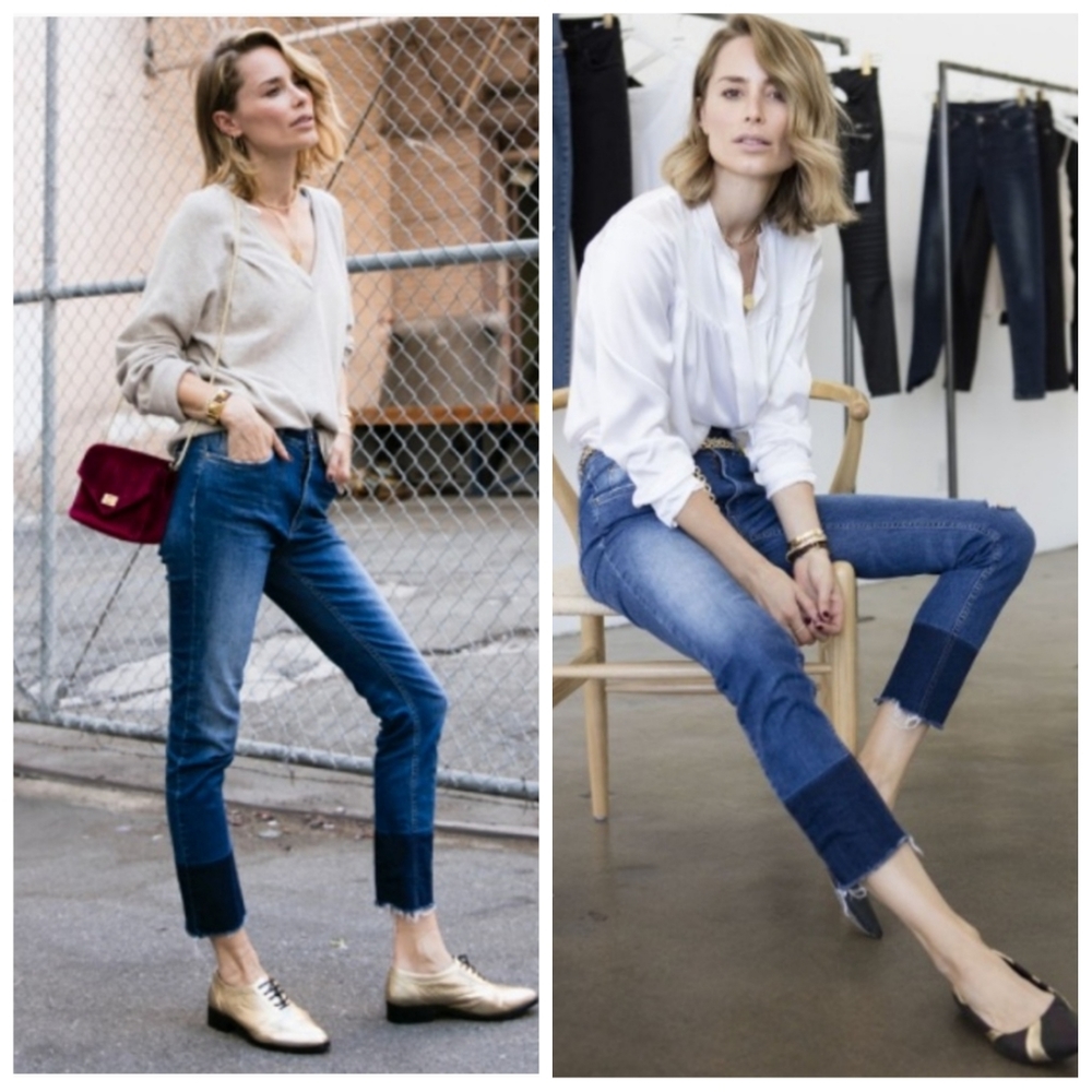 ANINE BING high rise dark hem jeans 24